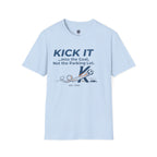 Kick It Soccer T‑Shirt — "Kick It into the Goal, Not the Parking Lot" Casual Crew Tee