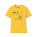 Kick It Soccer T‑Shirt — "Kick It into the Goal, Not the Parking Lot" Casual Crew Tee