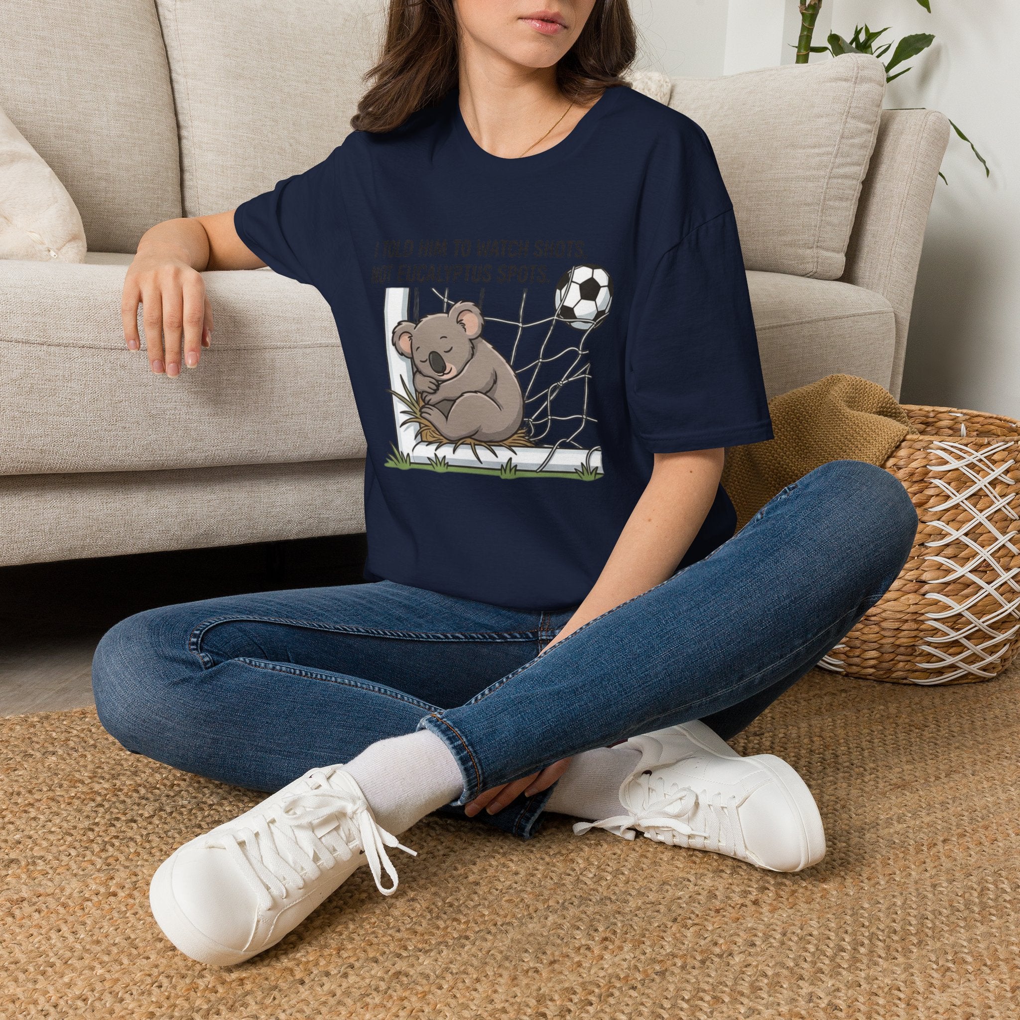 Koala Soccer T‑Shirt — "I Told Him To Watch Shots, Not Eucalyptus Spots"